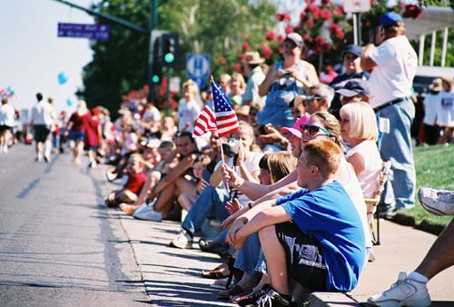 People watching a parade