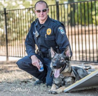Picture of K9 Blitz and Officer Davis 