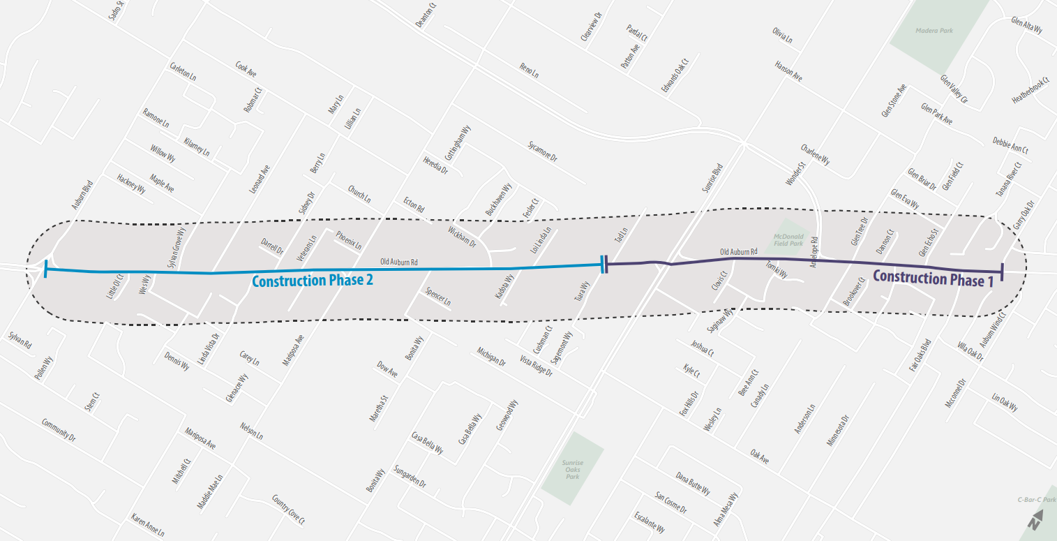 Old Auburn Road Complete Streets Construction Phases Image Opens in new window