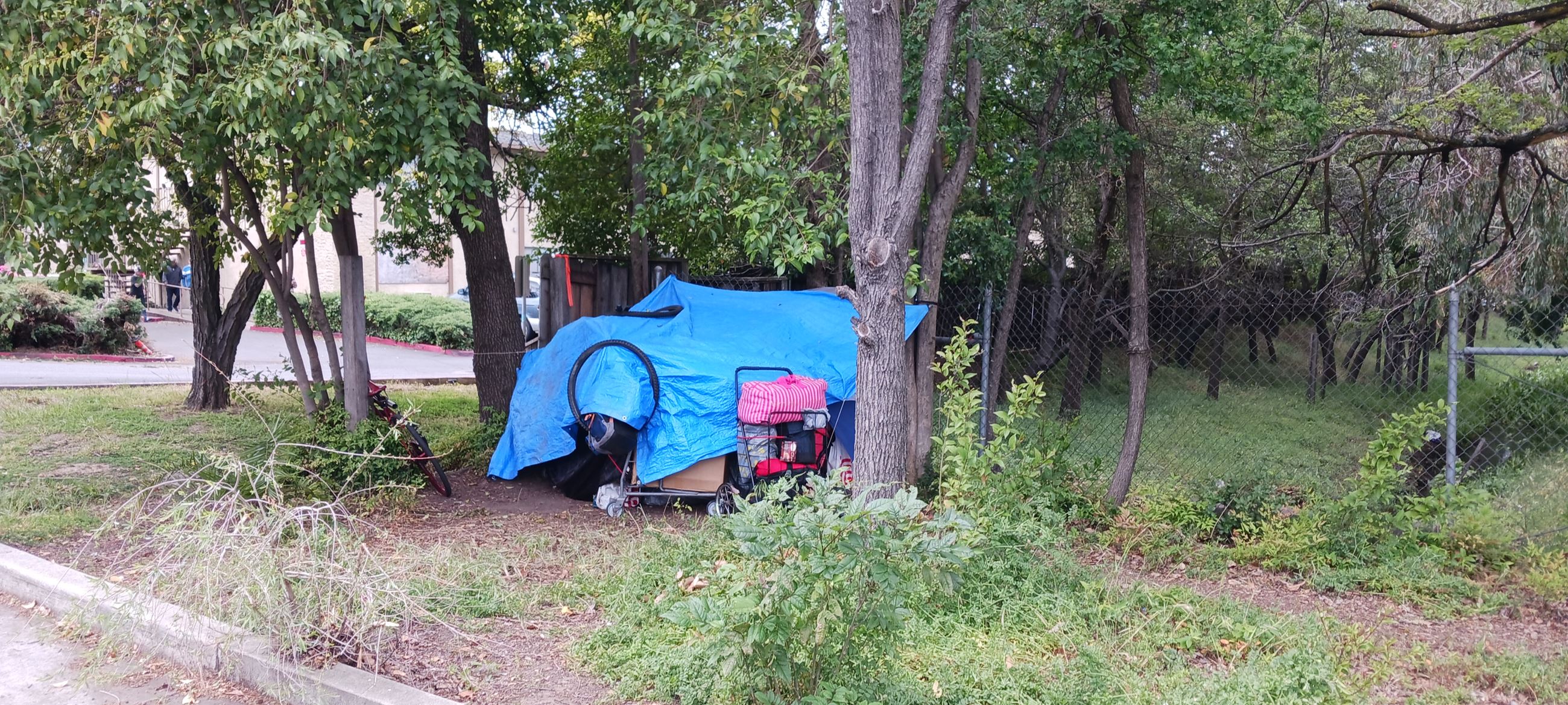 tarp shelter and cart