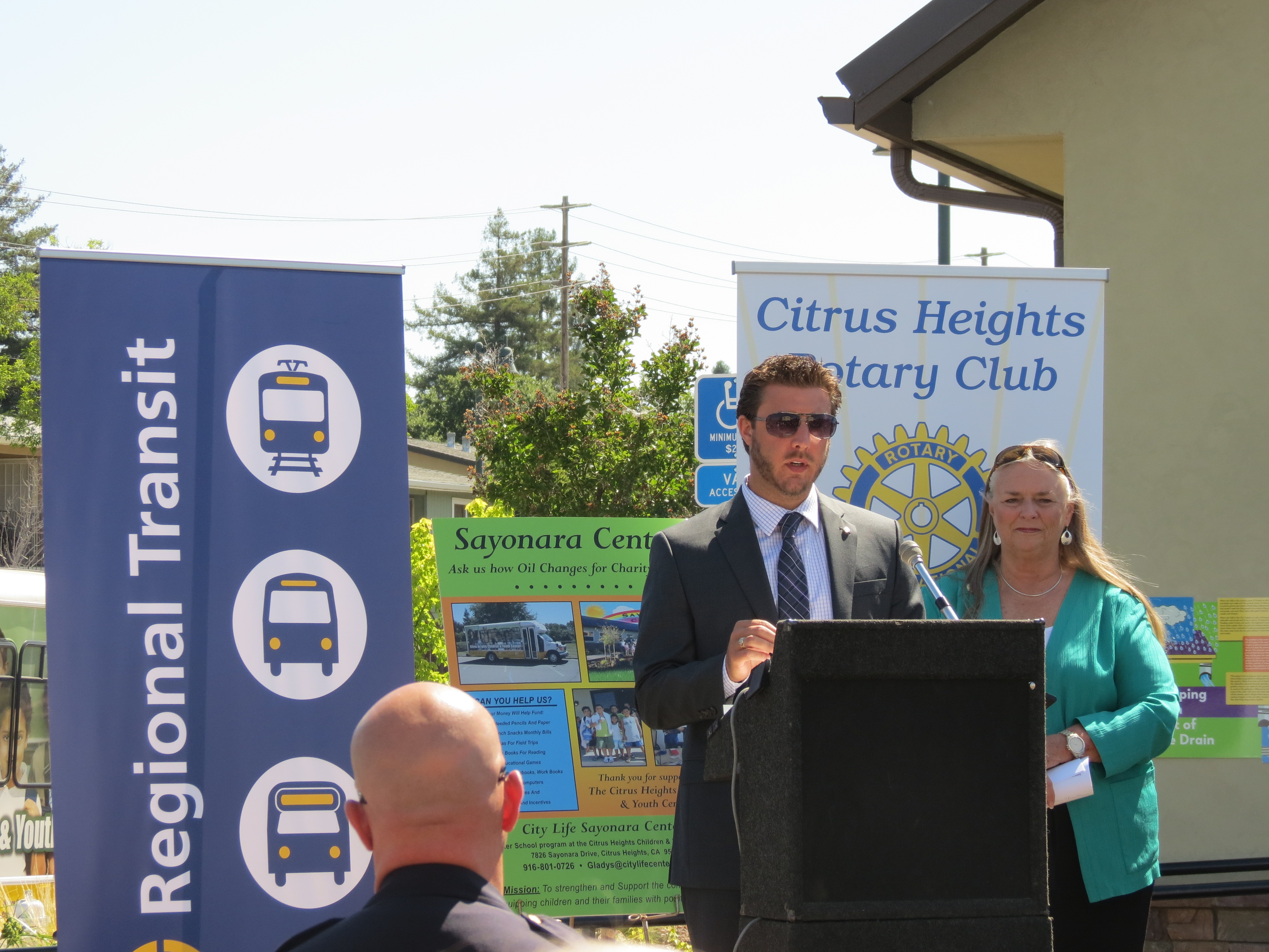 Rotary representative addressing the attendees