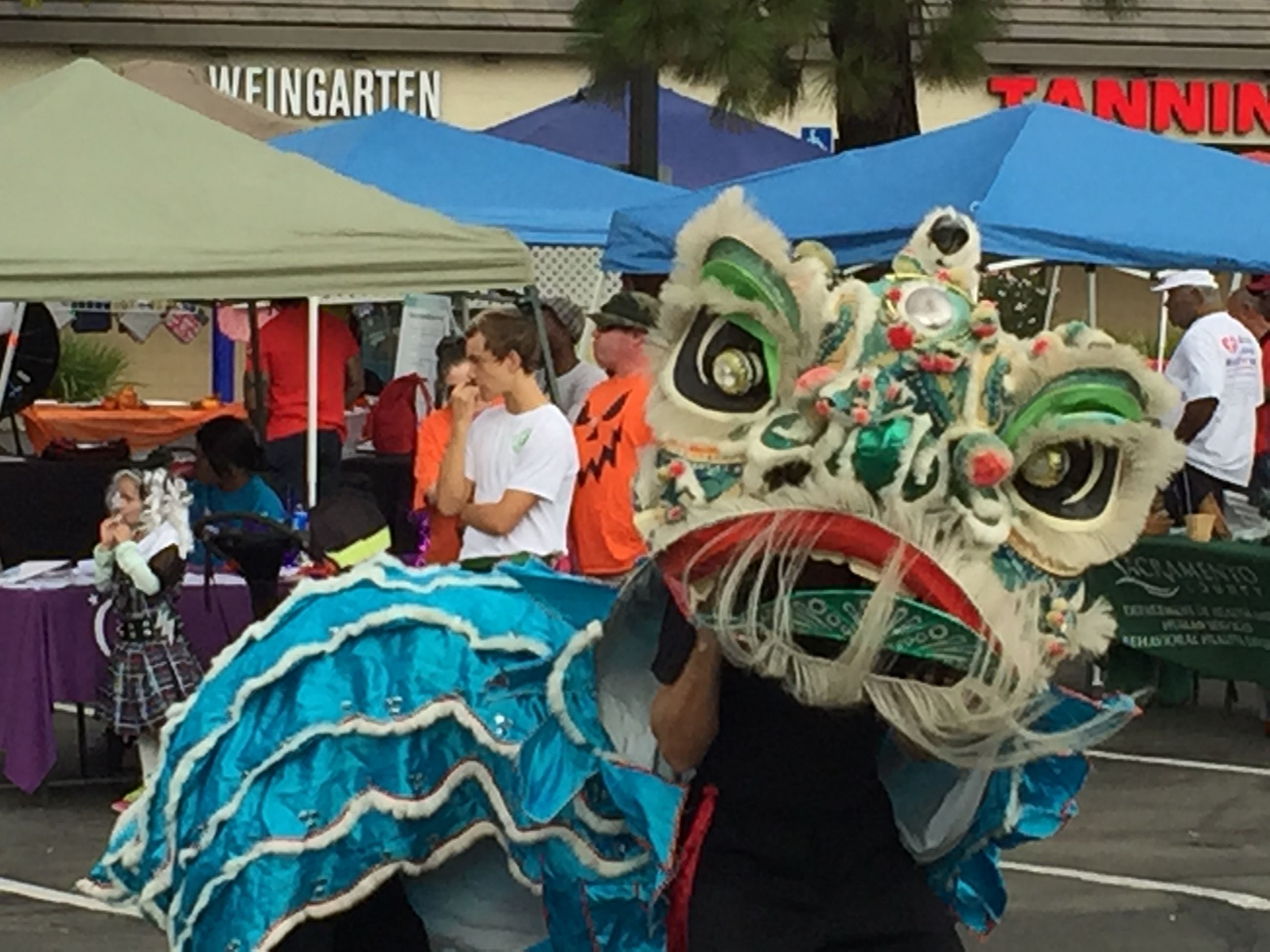Chinese dragon dancers